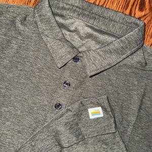 Vuori Strato Tech Polo Short Sleeve Green Men's Large Performance Stretch Soft